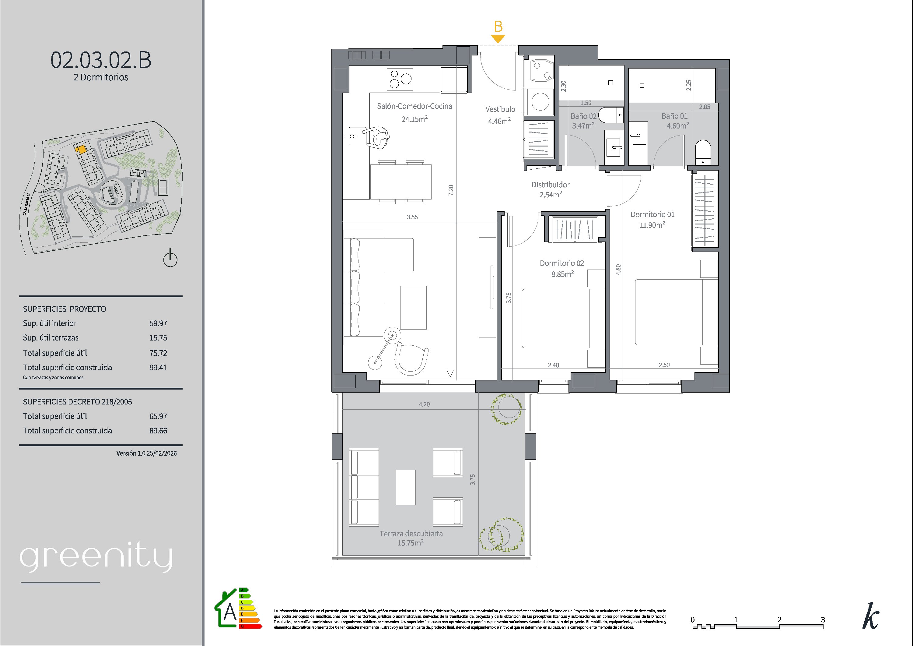 Blokk 2 - 3.etg - 2 soverom