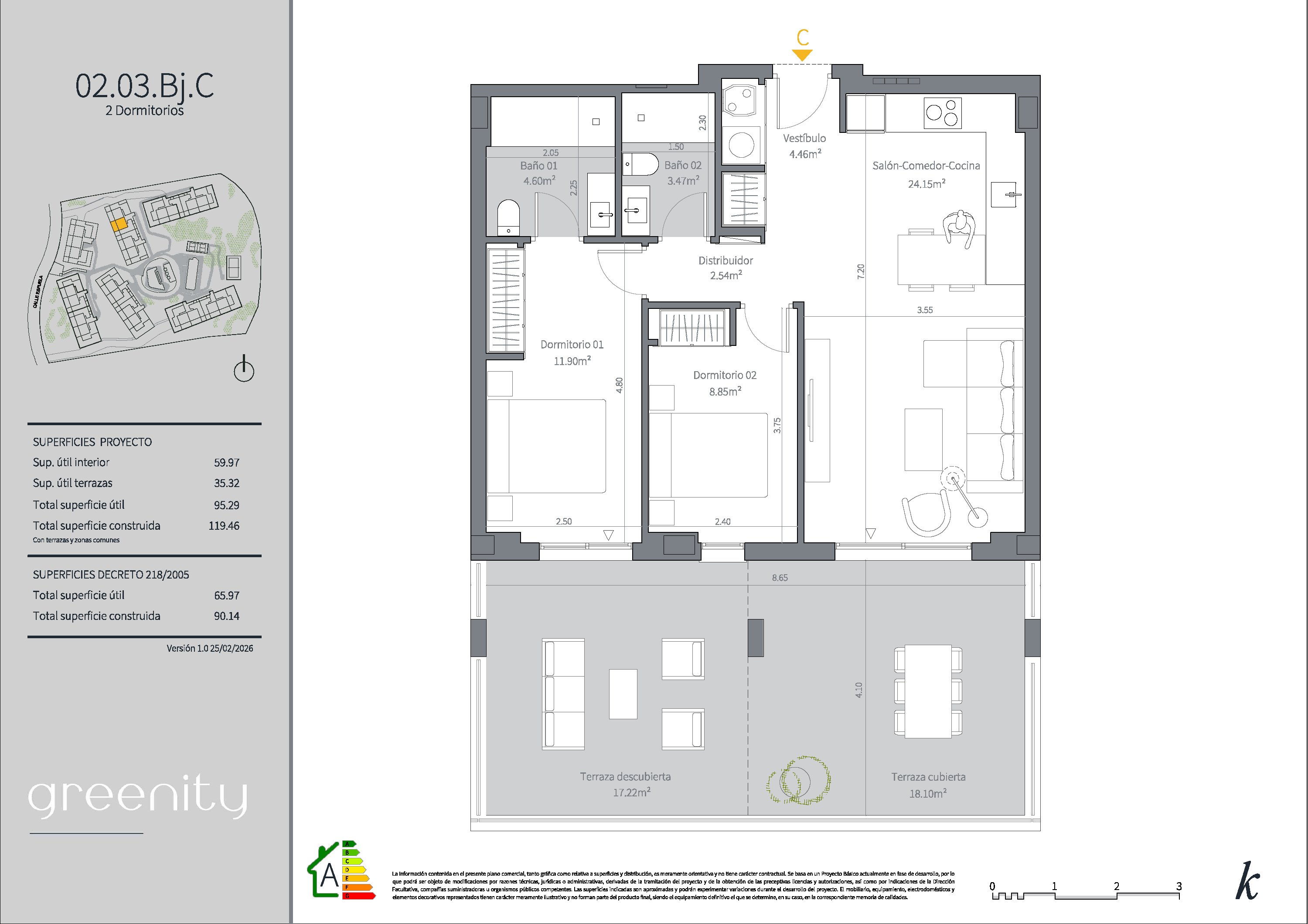 Blokk 2 - bakkeplan - 2 soverom