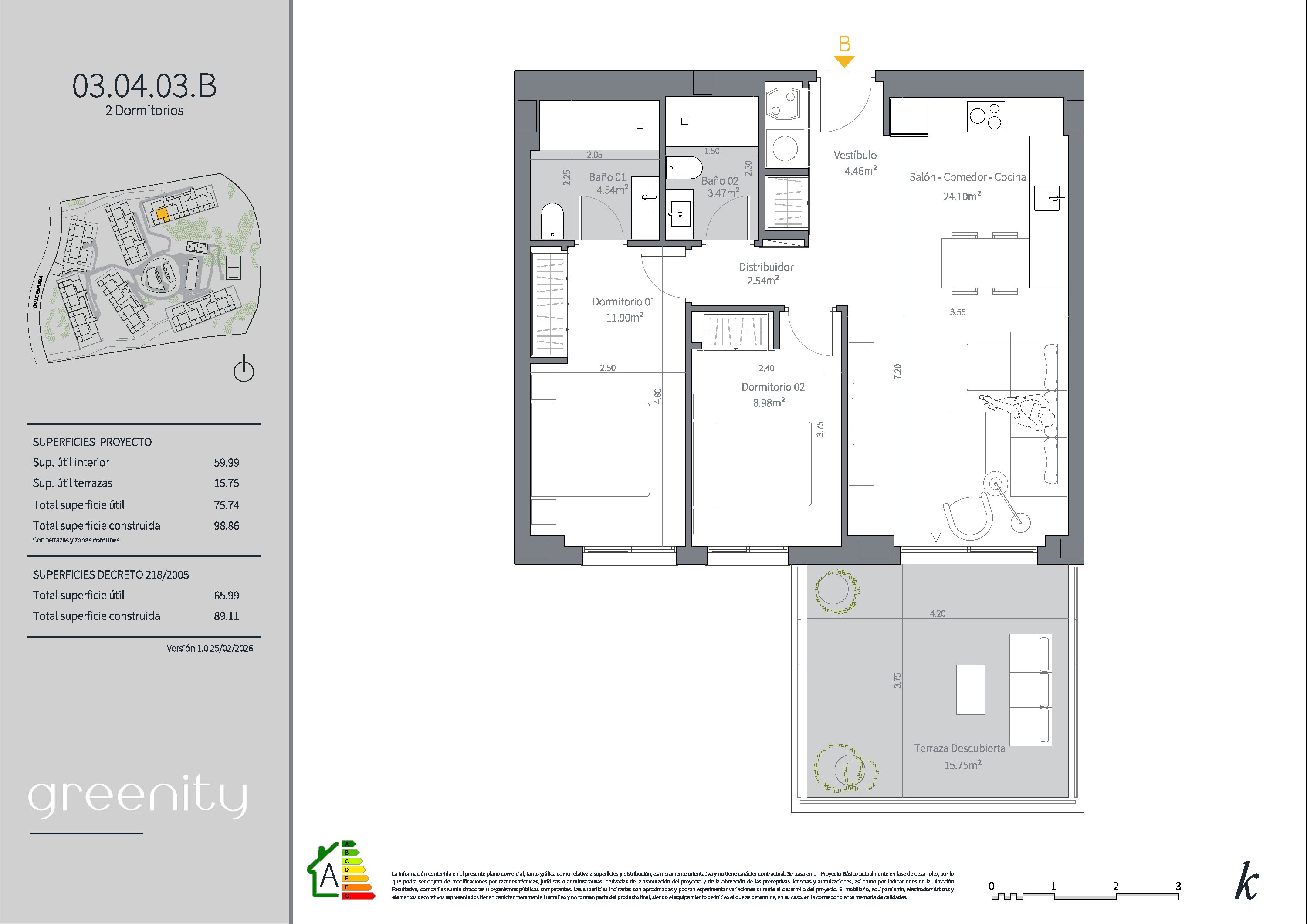 Blokk 3 - 4.etg - 2 soverom