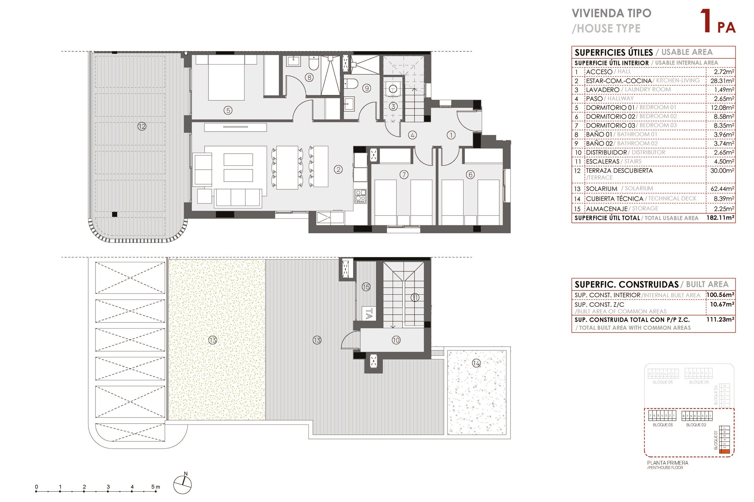Leilighet toppetasje - 3 sov