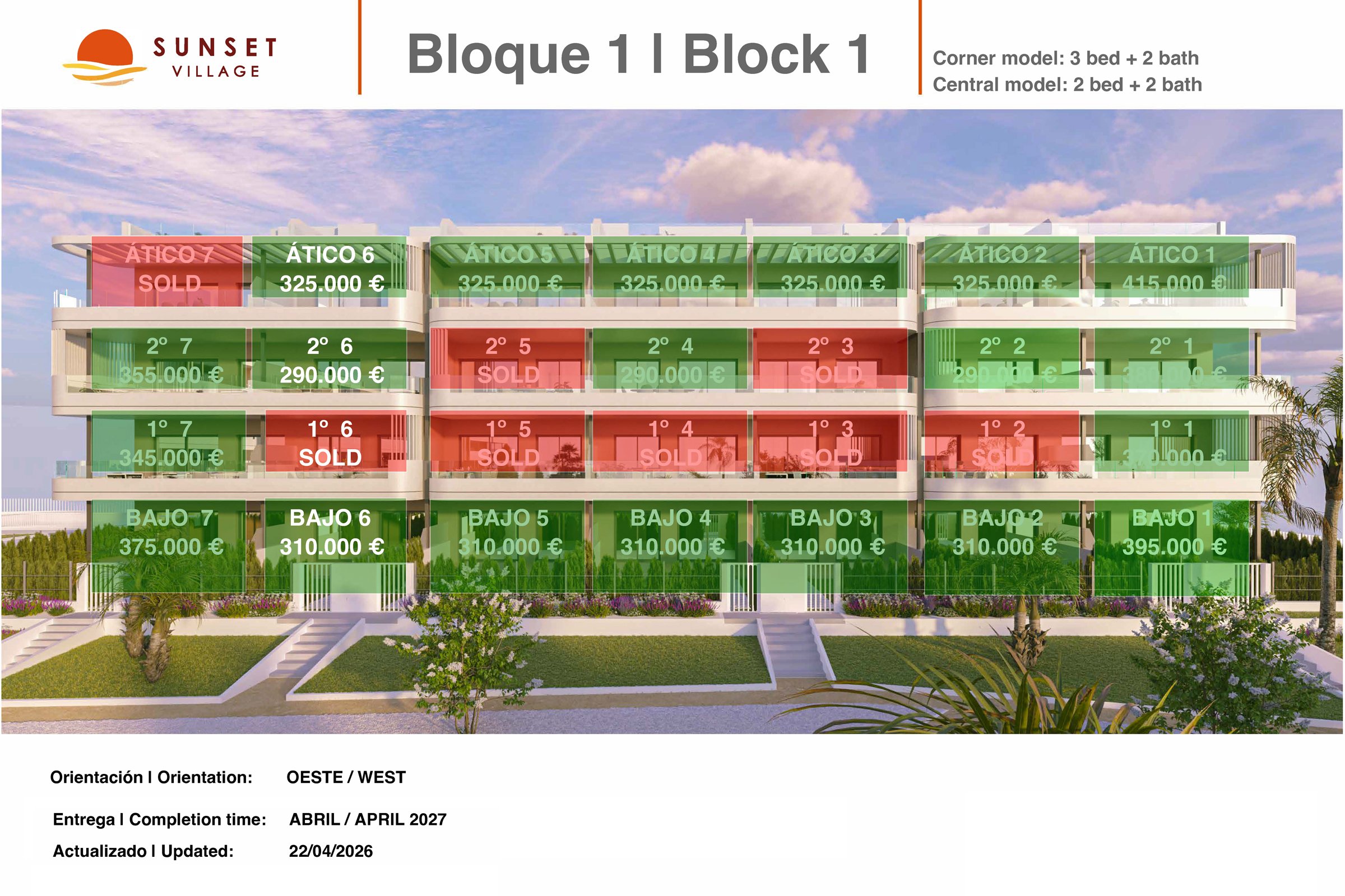Prisliste Sunset Village