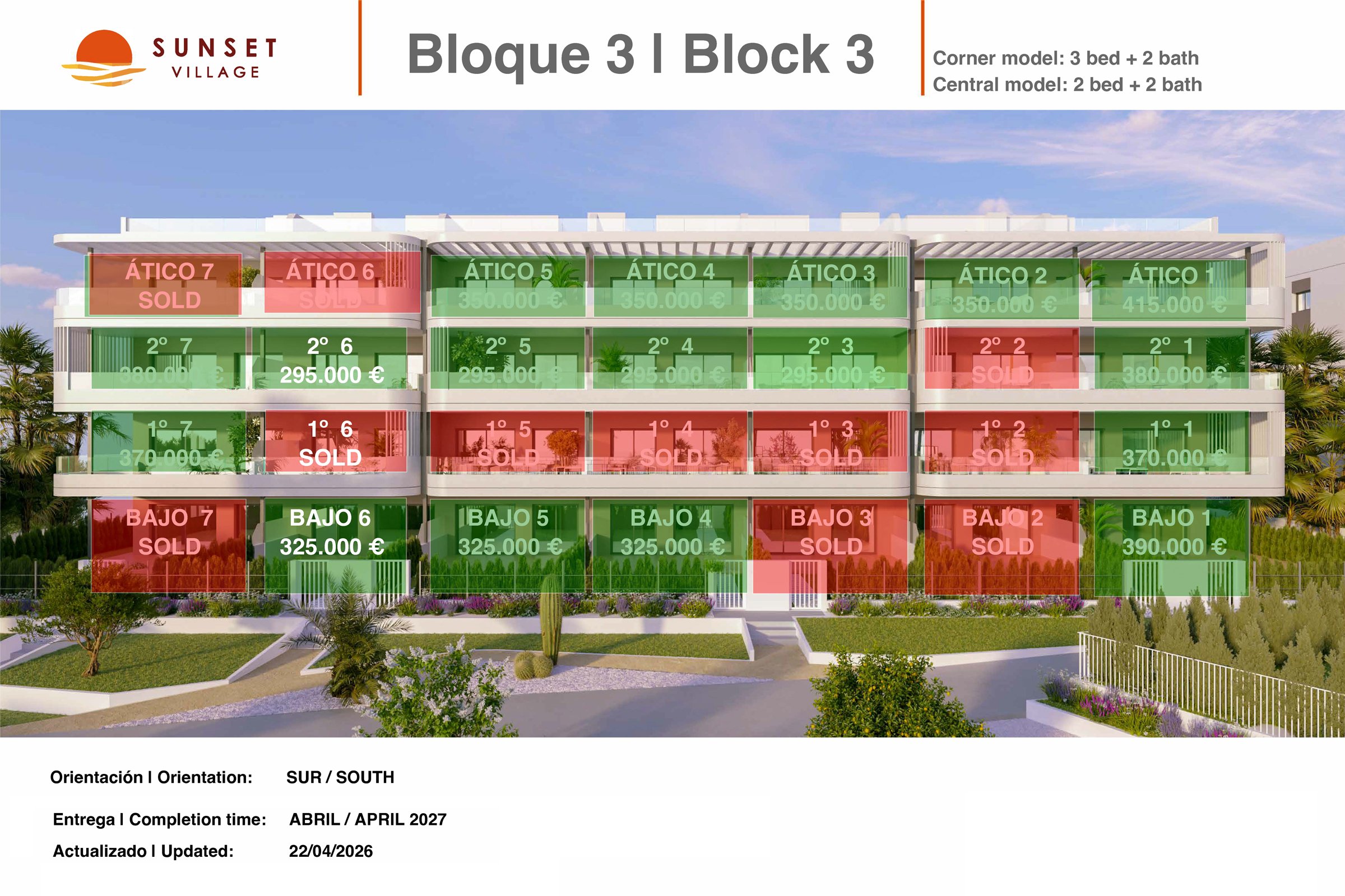 Prisliste Sunset Village