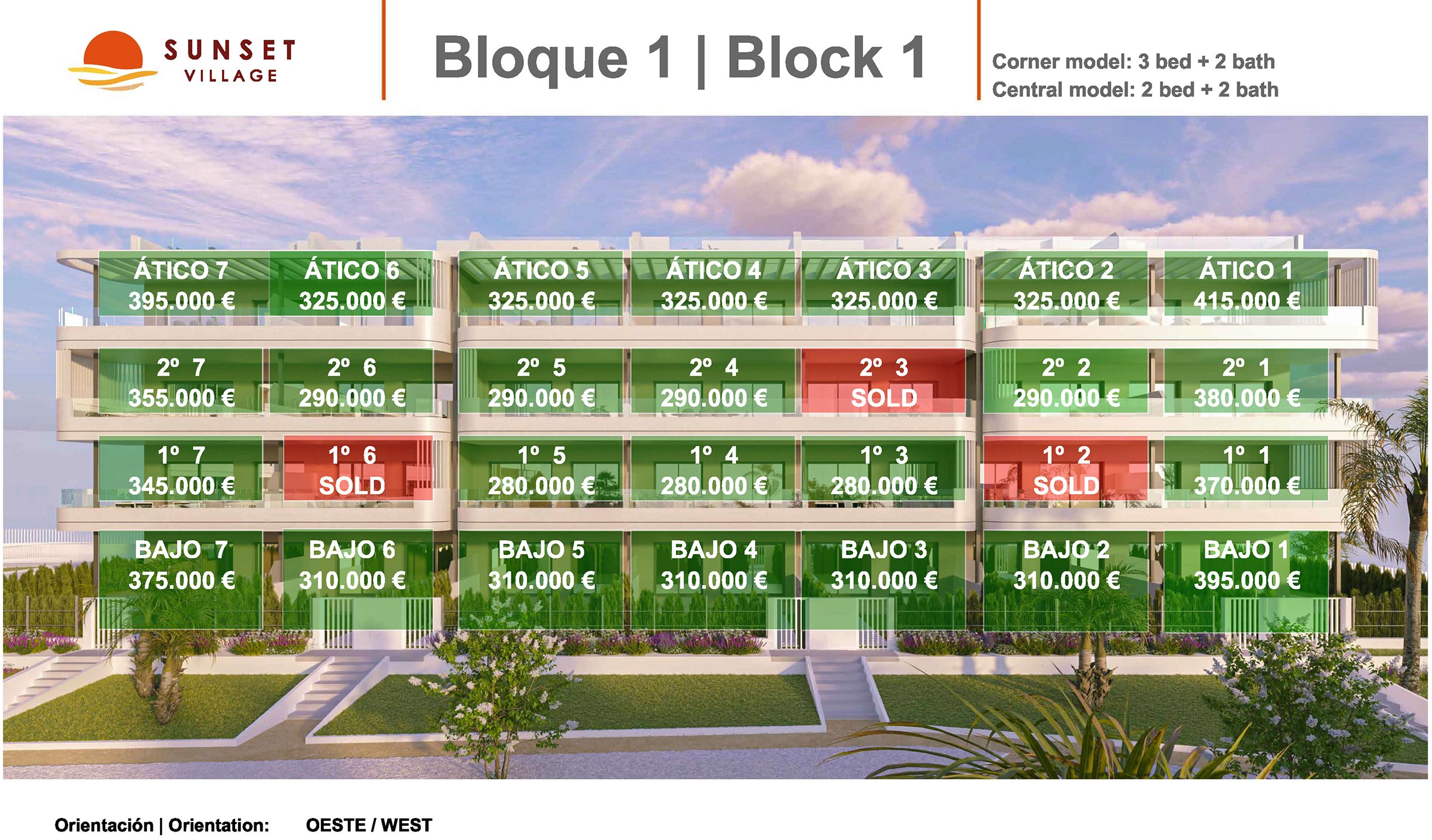 Prisliste Sunset Village