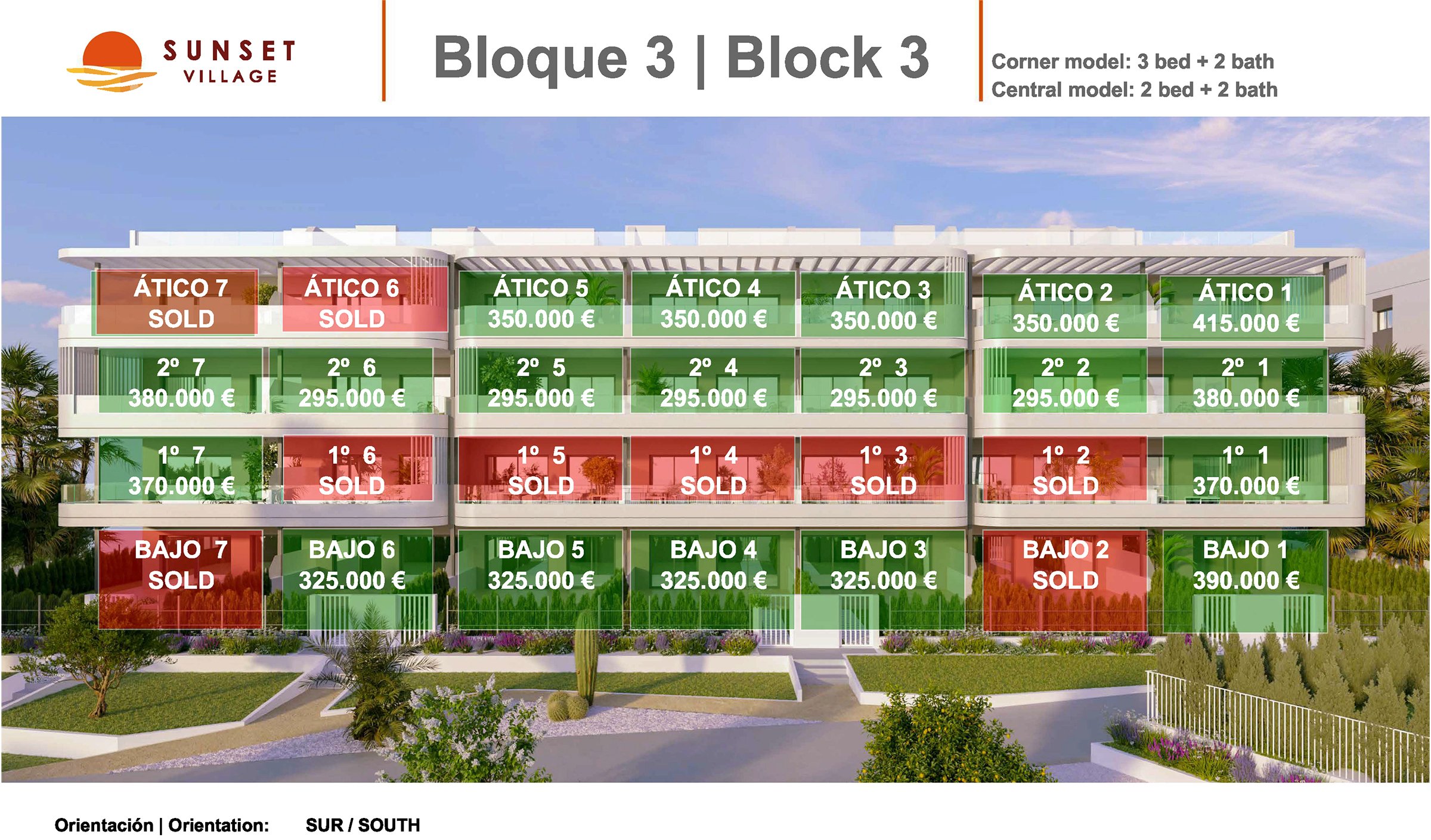 Prisliste Sunset Village