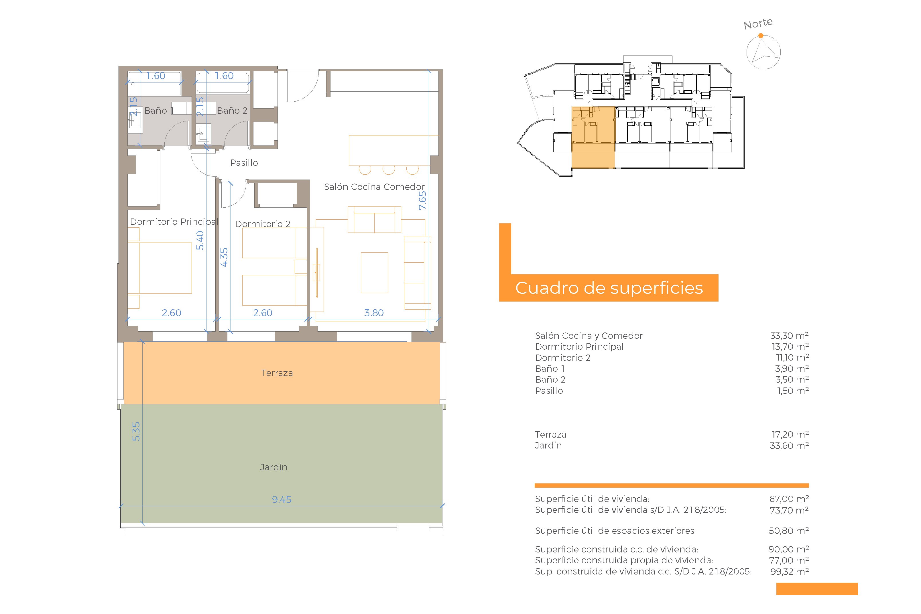 Leilighet med 2 soverom på bakkeplan
