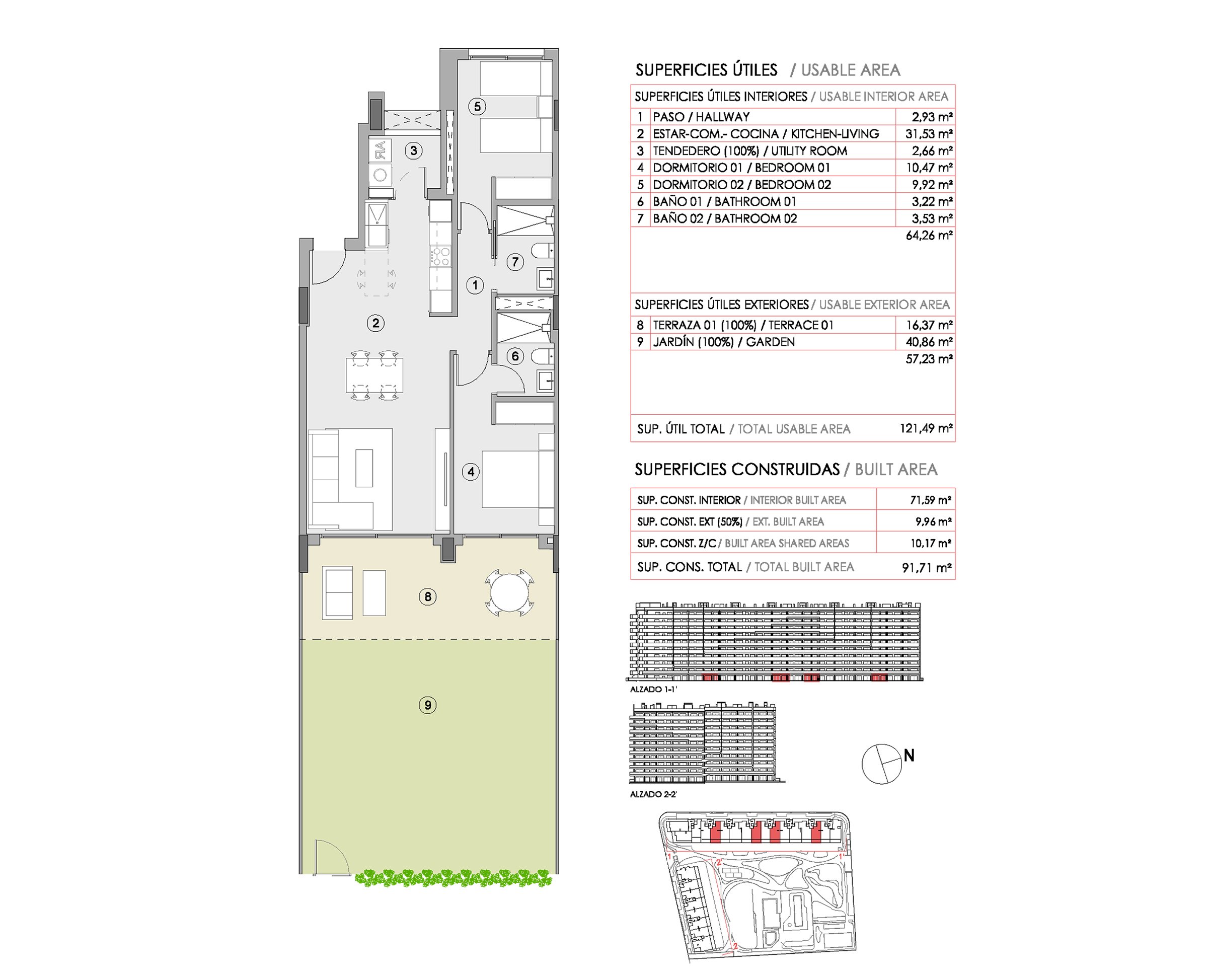 Bakkeplan - 2 soverom