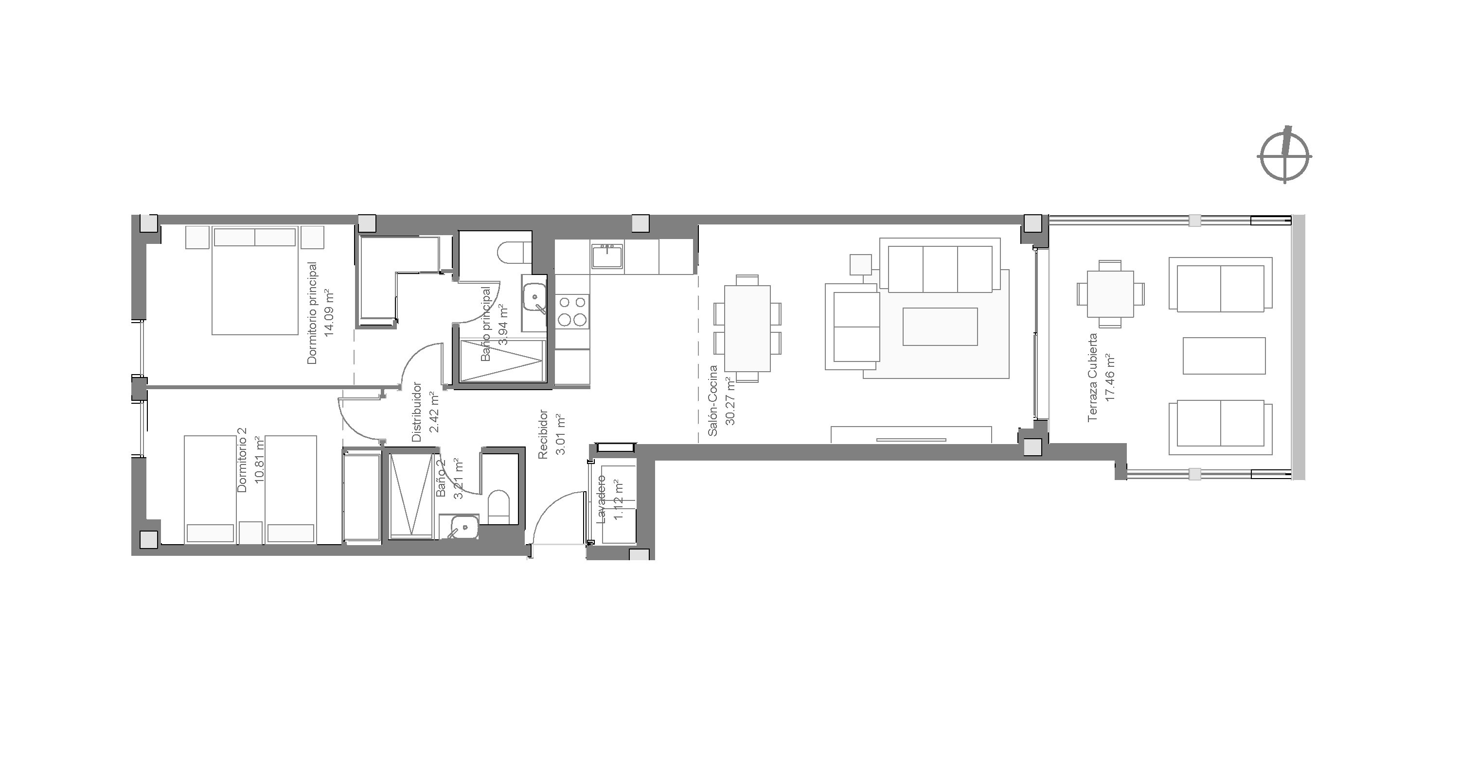 Bakkeplan - 2 soverom