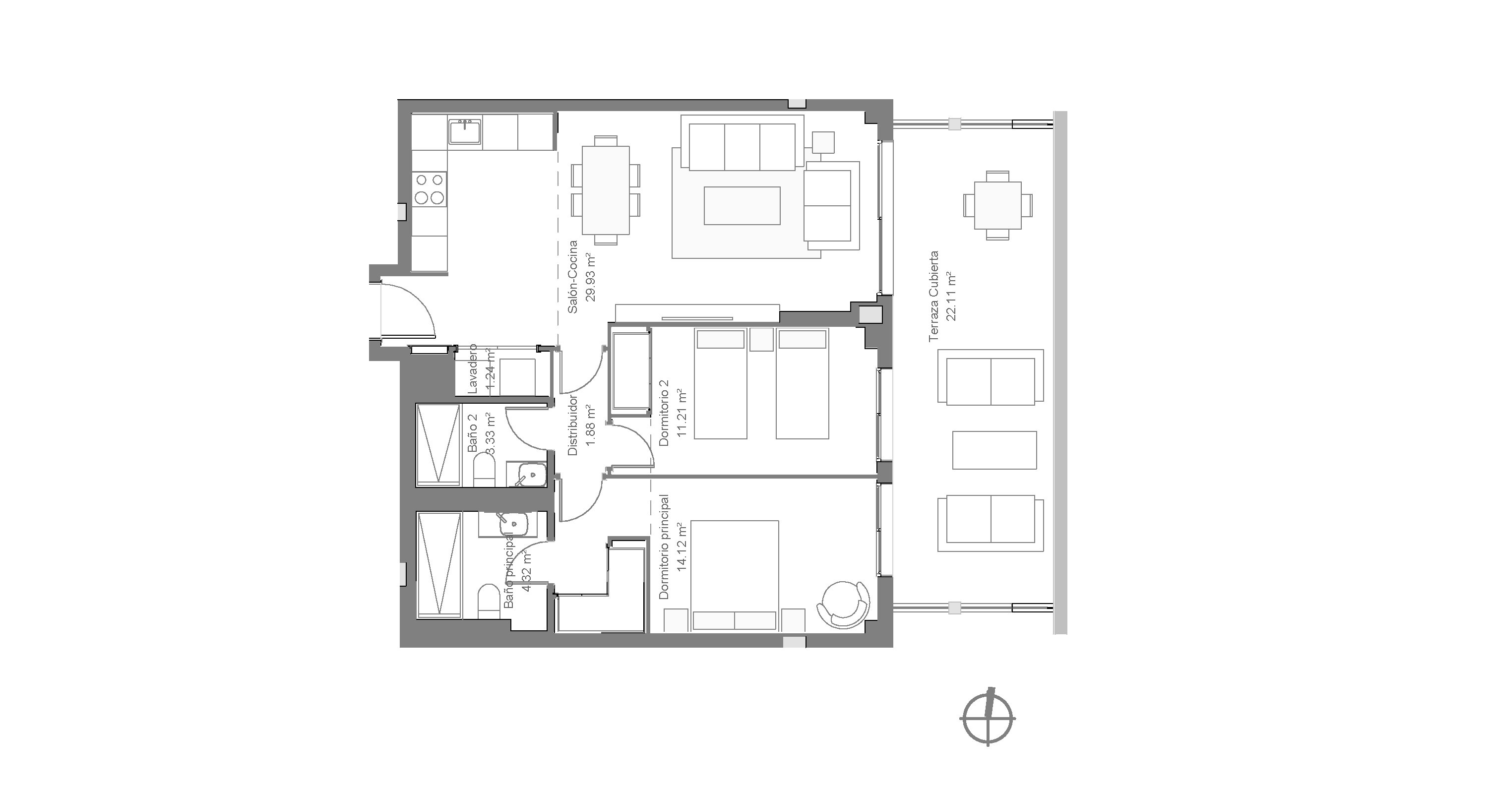 Mellometasje - 2 soverom