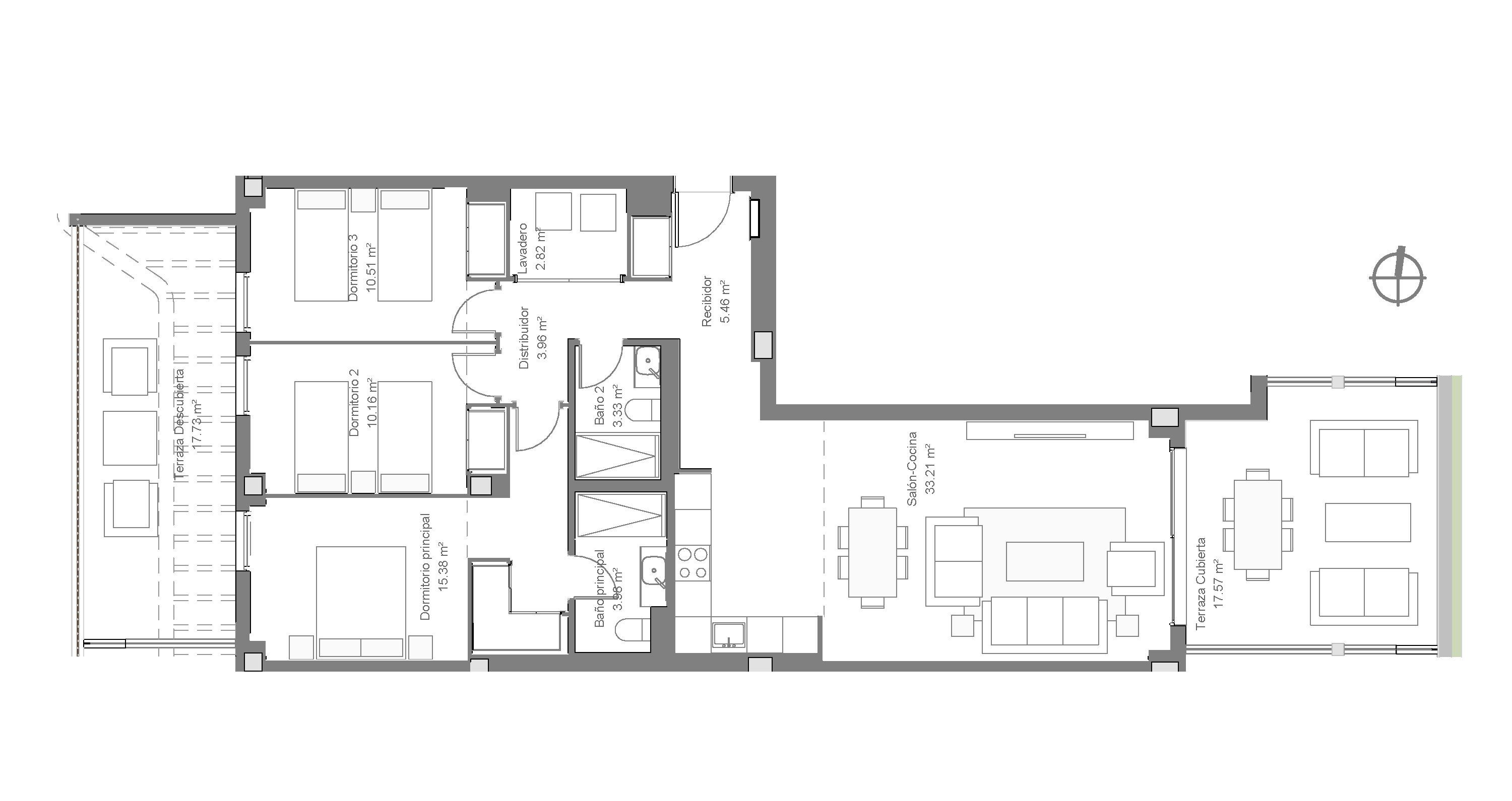 Bakkeplan - 3 soverom