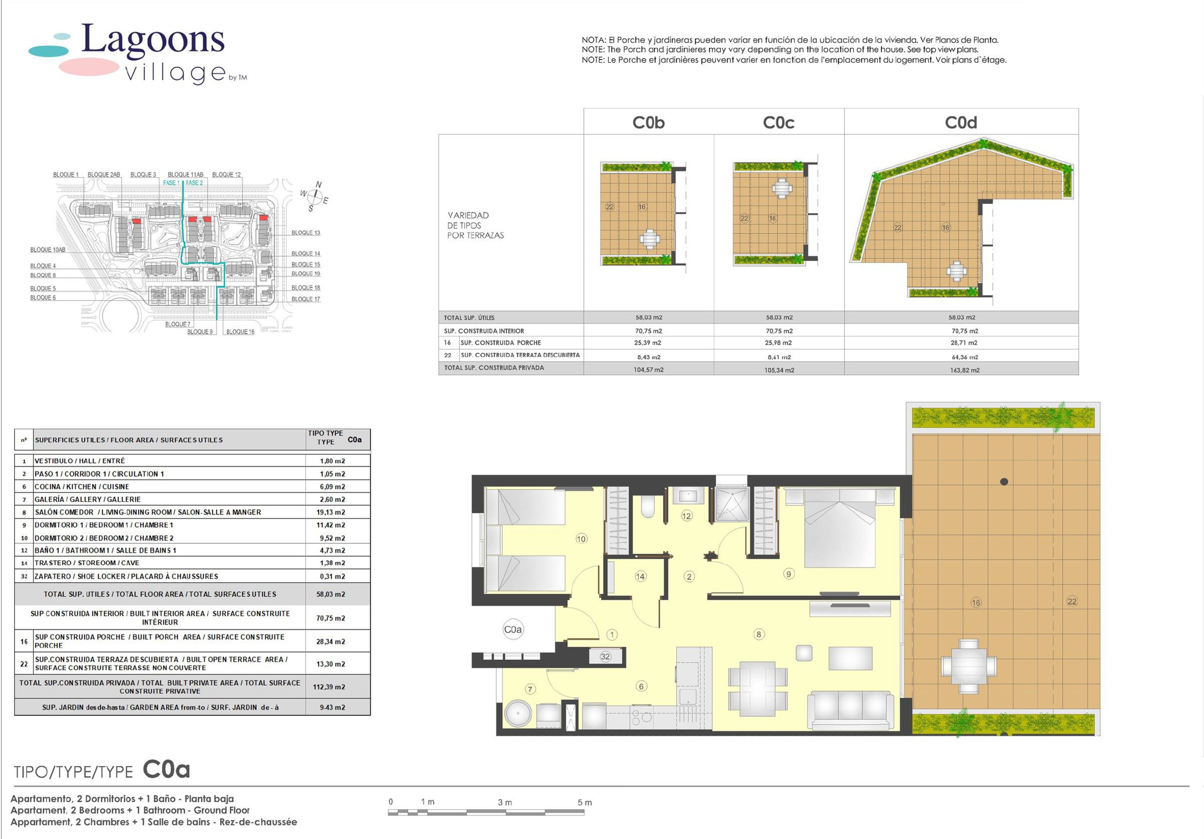 Plantegning leilighet - 2 sov og 1 bad