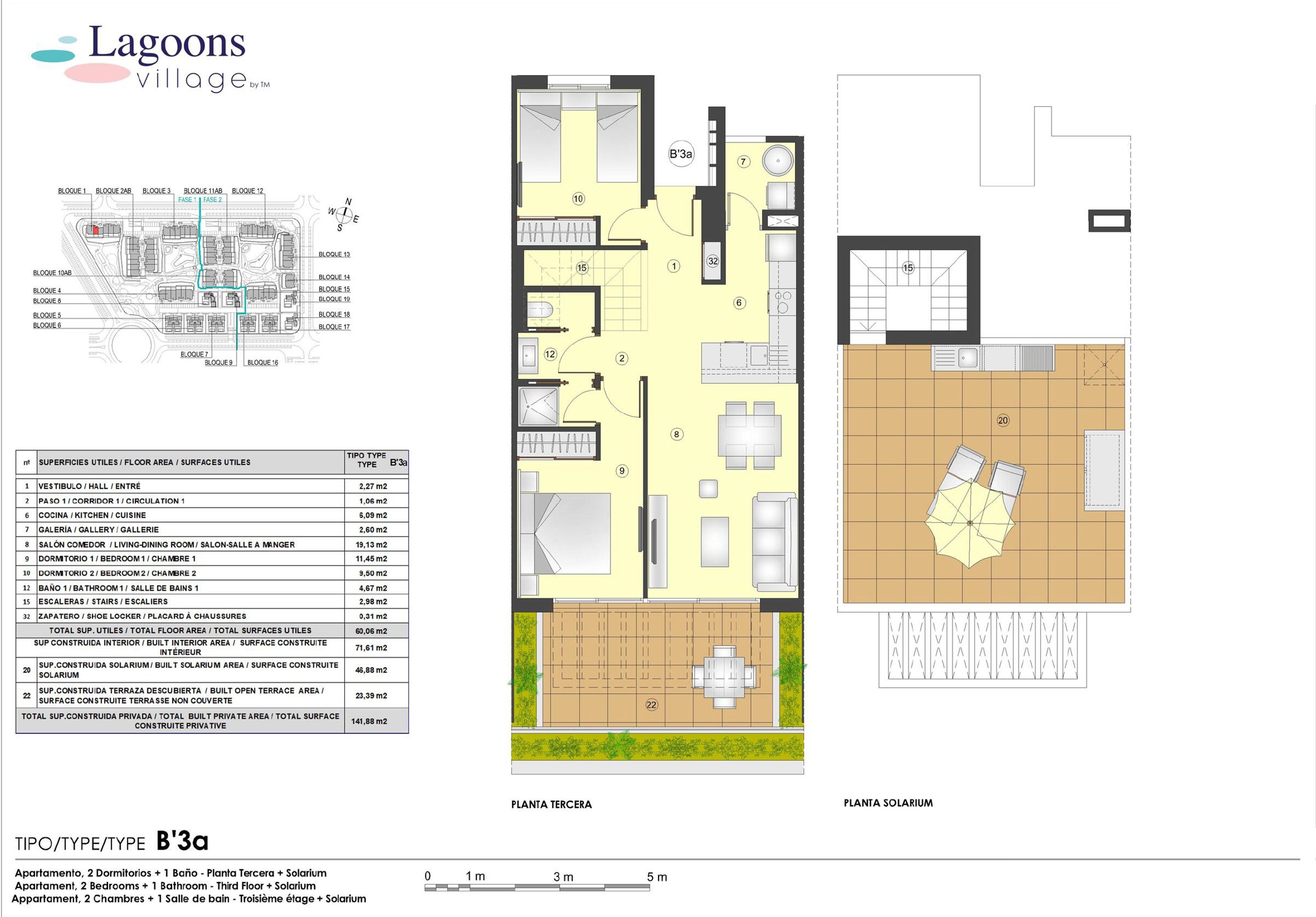 Plantegning leilighet - 2 sov og 1 bad