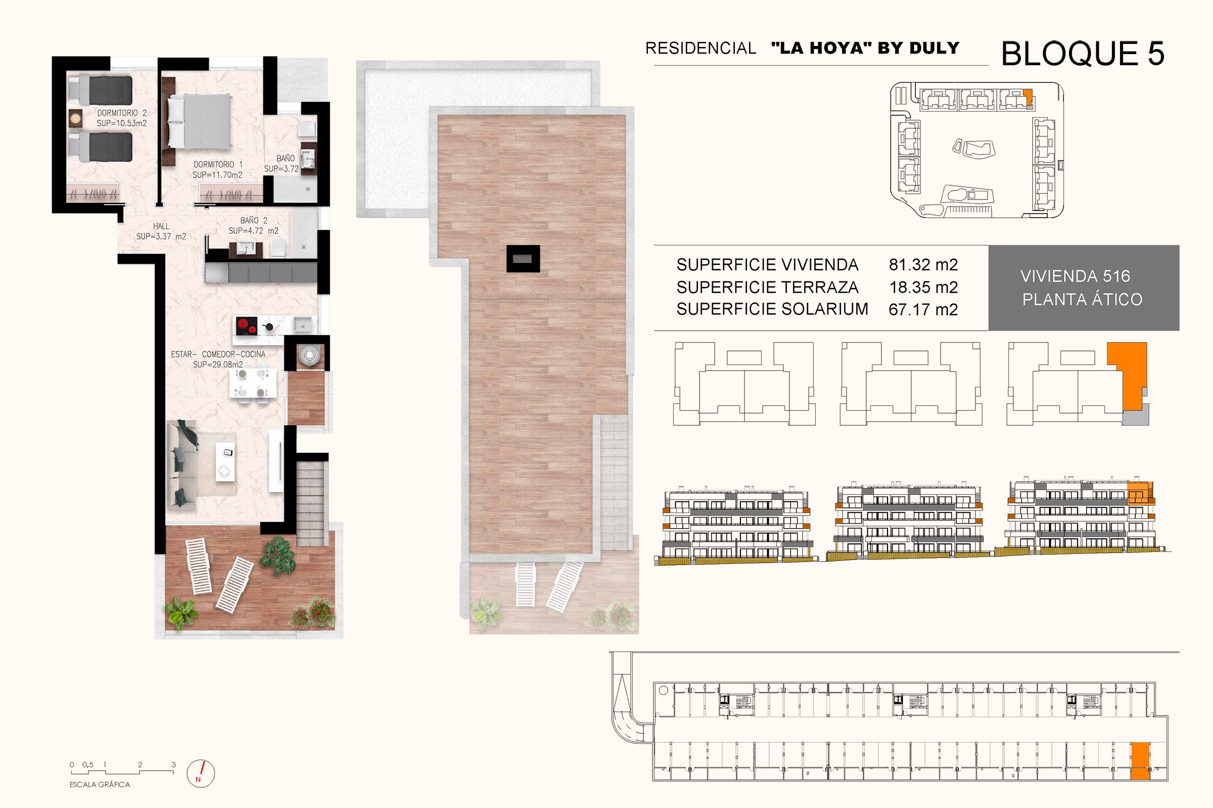 Toppleilighet med takterrasse - hjørne